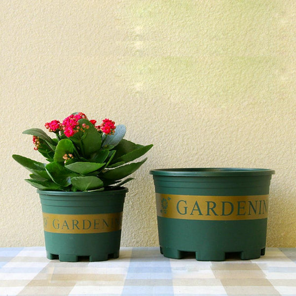 Flower Pots Plant Nursery Pots Plastic Pots Creative Gallons Pots with Tray,Size:18*27*23cm