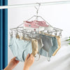 Square Socks Drying Hanger Stainless Steel Multifunctional Windproof Drying Rack, Style: 35x27cm40 Clips