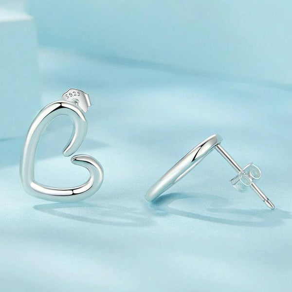 S925 Sterling Silver Oxidized Heart Earrings(SCE1769)