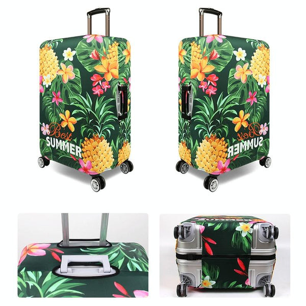 Thickened Wear-resistant Stretch Elastic Luggage Dust Cover, Size: M(Tropical Palm)