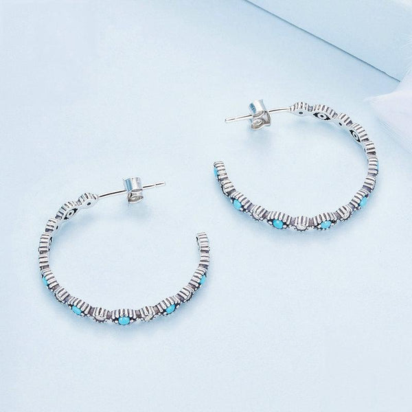 BSE754 Sterling Silver S925 Devil Eye Sparkling Zirconia Earrings