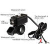 C082 Motorcycle Mobile Phone Charger Waterproof USB Charger With Switch Indicator