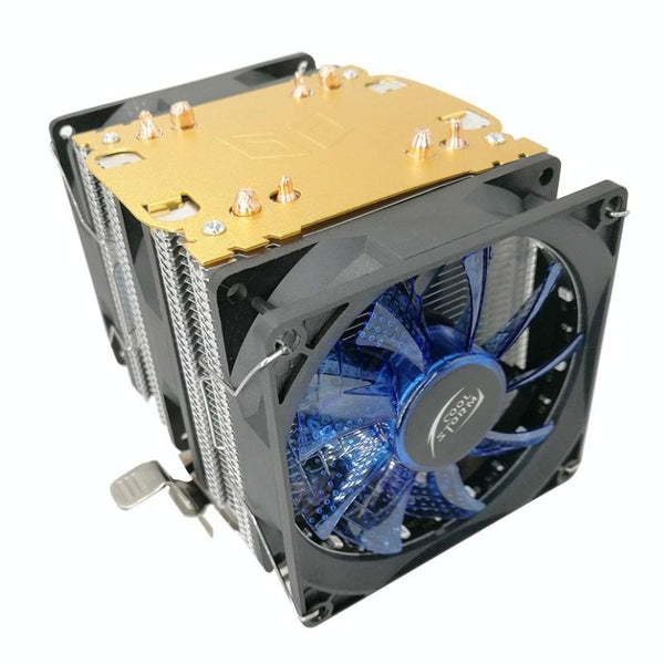 COOL STORM CT-4U-9cm Heat Pipe Dual-Tower CPU Radiator Copper Pipe 9 Cm Fan For Intel/AMD Platform Specification Aurora Double Fan 3 Line