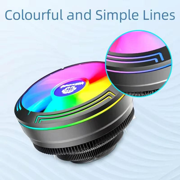 COOLMOON Ice Blade W120 LED Colorful Light 4Pin Cooler Desktop CPU Cooling Fan