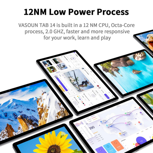 VASOUN M60 4G LTE Tablet, 6GB+128GB, 11 inch, Android 13 UNISOC T606 Octa Core CPU, Global Version with Google Play(Grey)