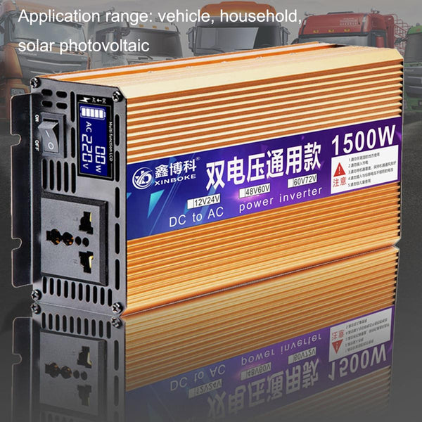 XINBOKE Universal Positive Wave Car Inverter Home Solar Inverter 60V/72V 3000W To 220V 1200W