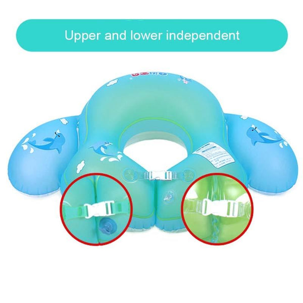 PVC Baby Inflatable Underarm Swim Ring with Side Flaps, Color:S