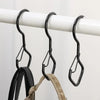 2pcs Household S Hooks For Hanging Metal Windproof Hooks With Safety Buckle, Color: Black