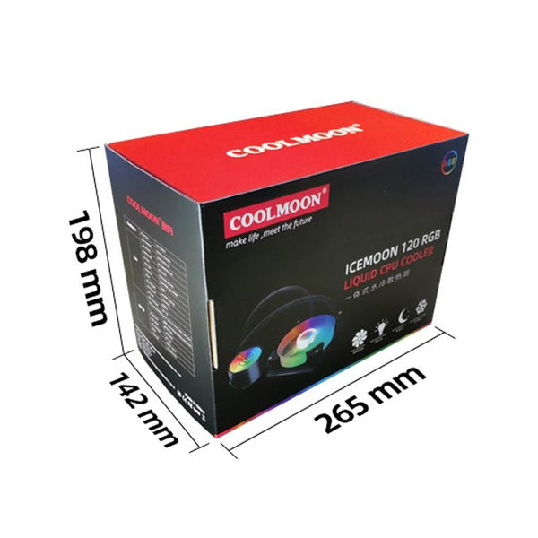 COOLMOON RGB120 5V ARGB Integrated Single Row Multi-Platform CPU Cooler(Black)