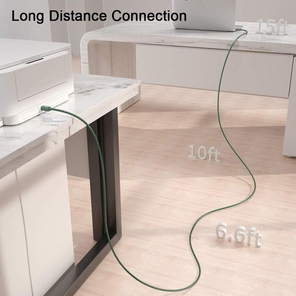 USB 2.0 to Square Port A/B Printer Adapter Cable, Length:0.5m(Green)