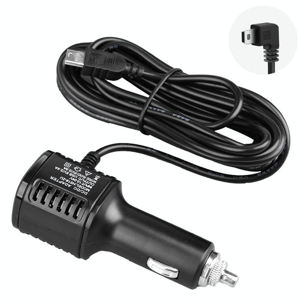 H519 Car Charger Driving Recorder Power Cord Dual USB With Display Charging Line, Specification: Mini Left Elbow