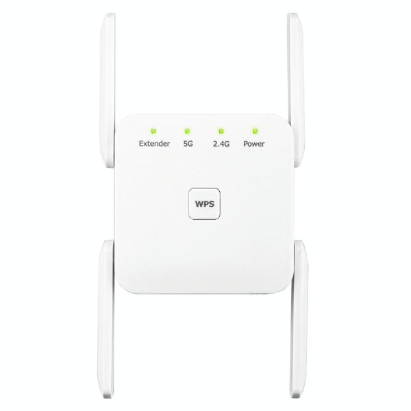 1200Mbps 2.4G / 5G WiFi Extender Booster Repeater Supports Ethernet Port White UK Plug