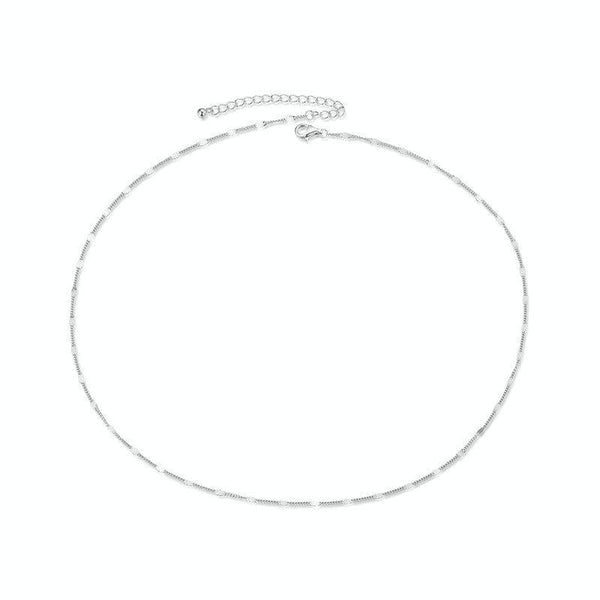 S925 Sterling Silver Platinum-plated Basic Necklace(SCA030)