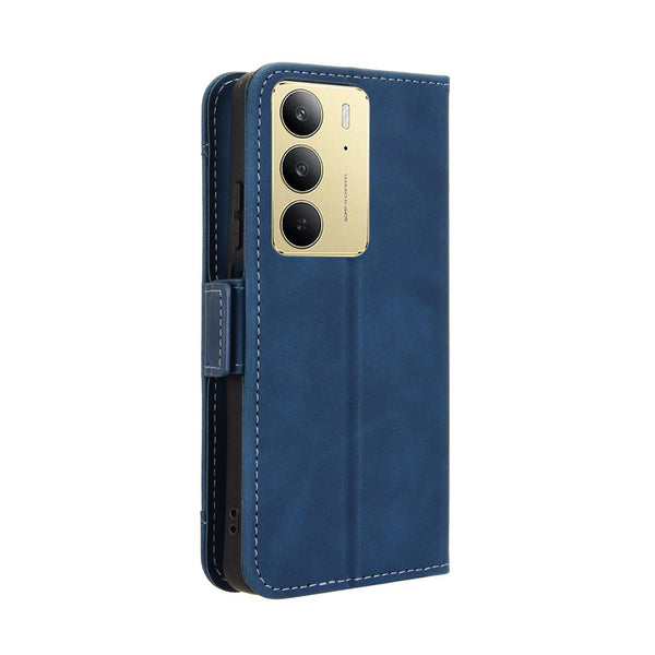 For Realme C75 4G Skin Feel Calf Texture Card Slots Leather Phone Case(Blue)