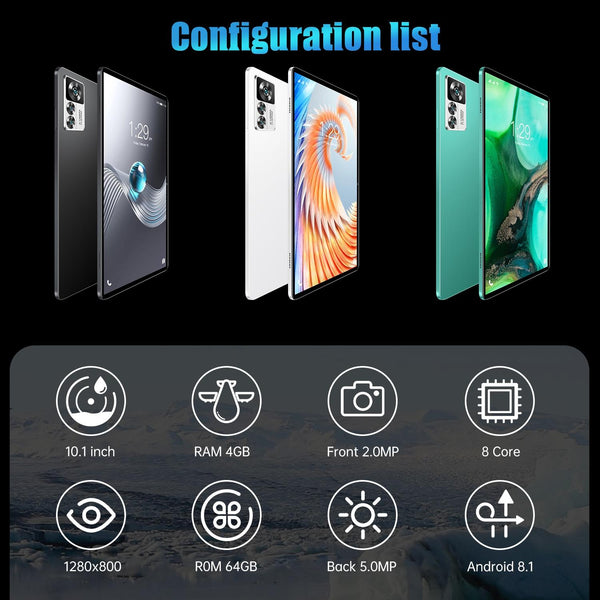 12S Pro 4G LTE Tablet PC, 10.1 inch, 4GB+64GB, Android 8.1  MTK6755 Octa-core 2.0GHz, Support Dual SIM / WiFi / Bluetooth / GPS (Black)