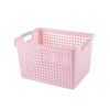 Plastic Storage Basket Desktop Sundry Organizer Frame Toys Kitchen Snacks Storage Box, Style: Deep Small Pink