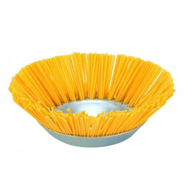 8 Inch Nylon Wire Weeding Machine Head Bowl Type Weeding Brush(Yellow)