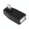Micro USB Male to USB 2.0 AF Adapter with 90 Degree Angle, Support OTG Function(Black)