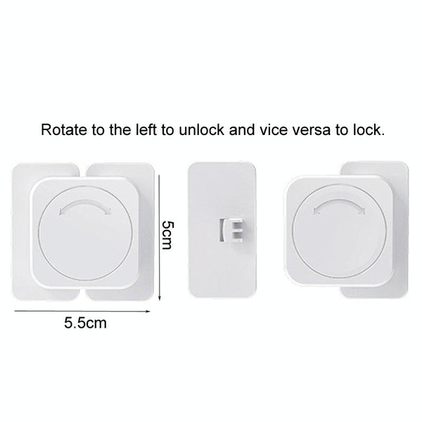 Multifunctional Baby Anti-pinch Door Latch Drawer Refrigerator Child Safety Lock(White)