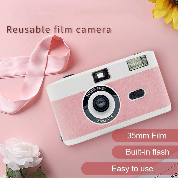 R2-FILM Retro Manual Reusable Film Camera for Children without Film(Black+Purple)