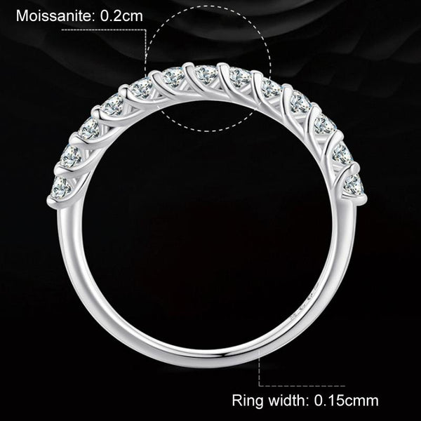 MSR014-A Sterling Silver S925 Plated Plated Row Moissanite Ring(No.8)