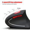 HXSJ T29 Bluetooth 3.0 Wireless Bluetooth 6-Keys 2400 DPI Adjustable Ergonomics Optical Vertical Mouse(Grey)