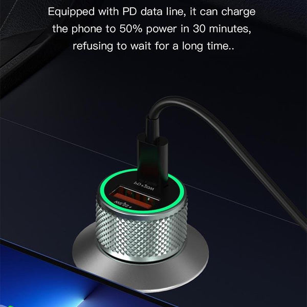 TOTUDESIGN DCCPD-010 Blade Series 20W Fast Charging Car Charger(Black)