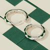 SCE1611-GN Sterling Silver S925 White Gold Plated Fashion Rhombus Earrings(Green)