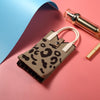 Leopard Print Knitted Mini Crossbody Phone Bag For 6.9 inch and Below Phones(Brown)