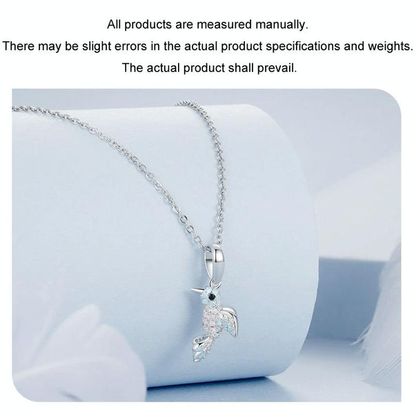S925 Sterling Silver Platinum Plated Zircon Bird DIY Pendant(BSC993)