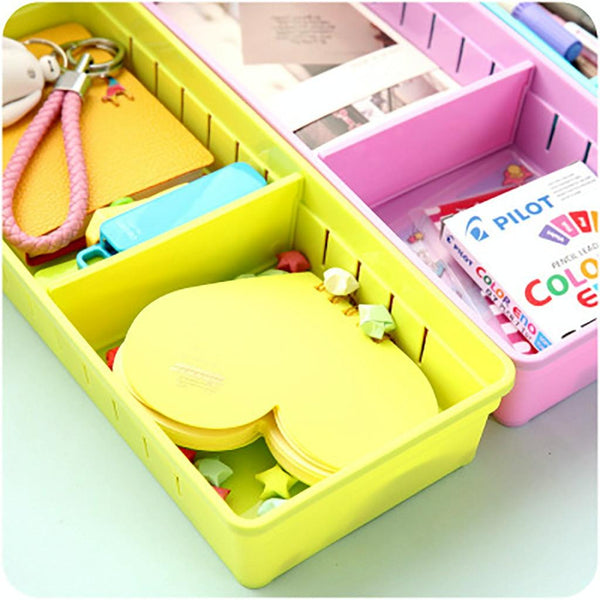 Adjustable Drawer Cutlery Divider Case Makeup Storage Organizer Box, Size:30x12x5cm(Orange)