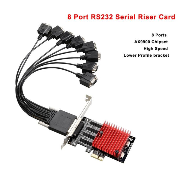 PCIE to DB9 RS232 Serial Port Expansion Card PCI-E Express Riser Card Converter
