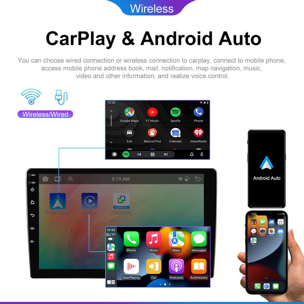 7 inch 6+128G Android Universal HD Large Screen Car Bluetooth Player Android GPS Navigation Integrated Machine(Standard+AHD Camera)