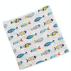 Cartoon Baby Soft Gauze Quilt Swaddle Cotton Bath Towel 117 X 117cm, Style: Fish