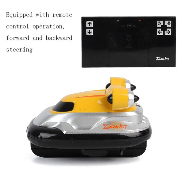 Children 2.4G Wireless Mini Remote Control Boat Toy Electric Hovercraft Water Model(Yellow)