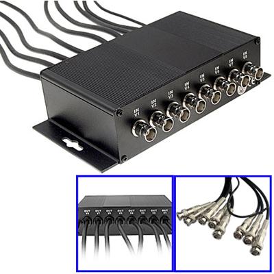 8-Channel BNC CCTV Surge Protector (Black) - CoaxJK/V8