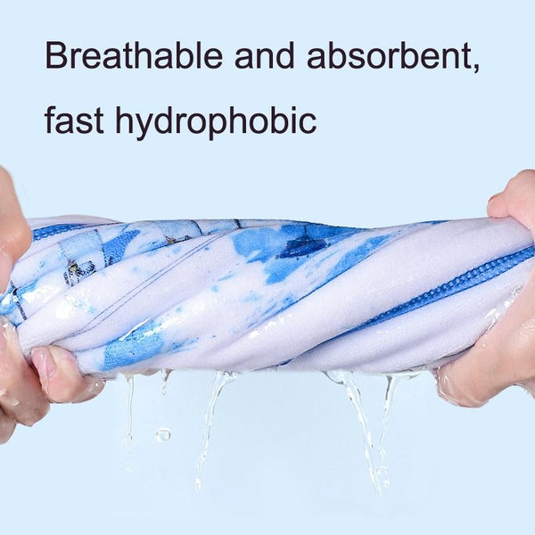SY004 Resort Seaside Portable Diving Printed Microfiber Beach Towel(Linear Suzhou)