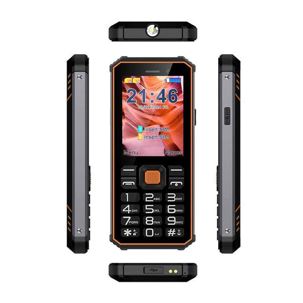 UNIWA S2 IP68 Rugged Keypad Phone, 2.4 inch Mediatek MT6261, 2500mAh Battery, 21 Keys, Network: 2G (Black+Orange)