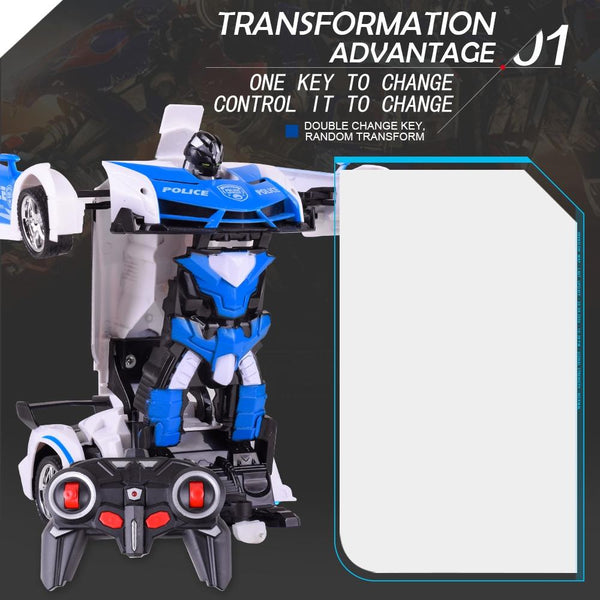 1023 4 Channels Remotely Deformed Car Toy Car(Blue)