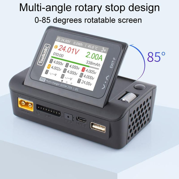 ToolkitRC M9 600W Airplane Li-Po Battery Balance Charger With Voice Function(Black)