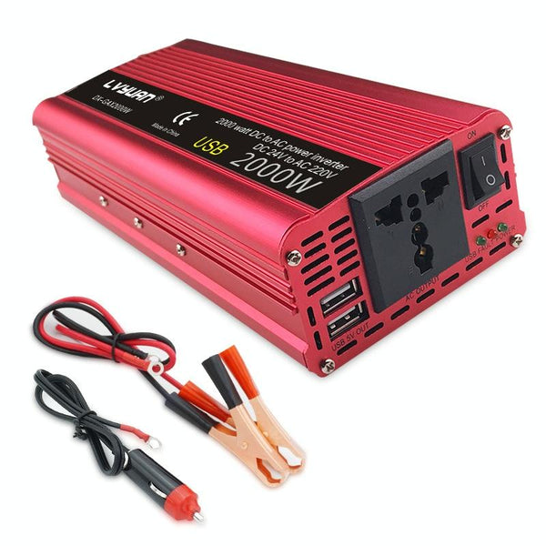 LVYUAN Car Inverter Dual USB Power Converter, Specification: 12V to 110V 2000W US Plug