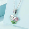 SCC2417 Sterling Silver S925 Lotus Flower Love Zirconia Engraved Bracelet Charm Bead