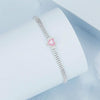 S925 Sterling Silver Plated White Gold Zirconia Ice Flower Love Bracelet(BSB167)