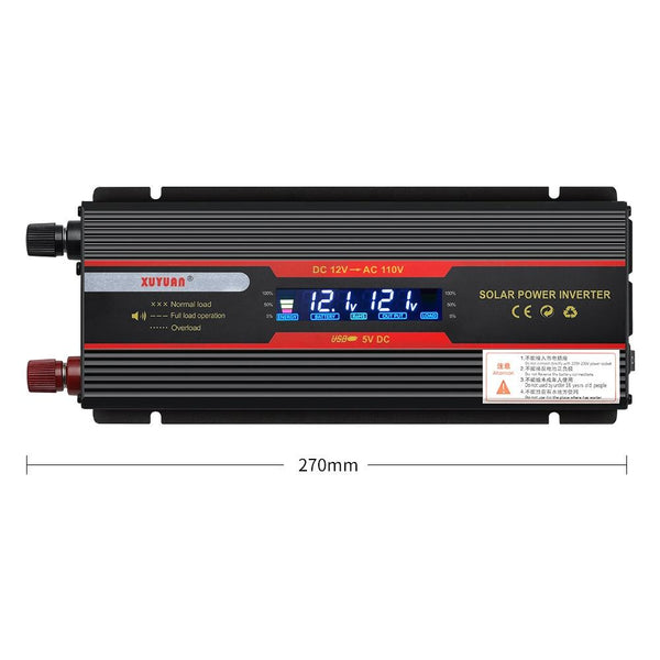XUYUAN 6000W Car Inverter LCD Display Converter, US Plug, Specification: 12V-110V