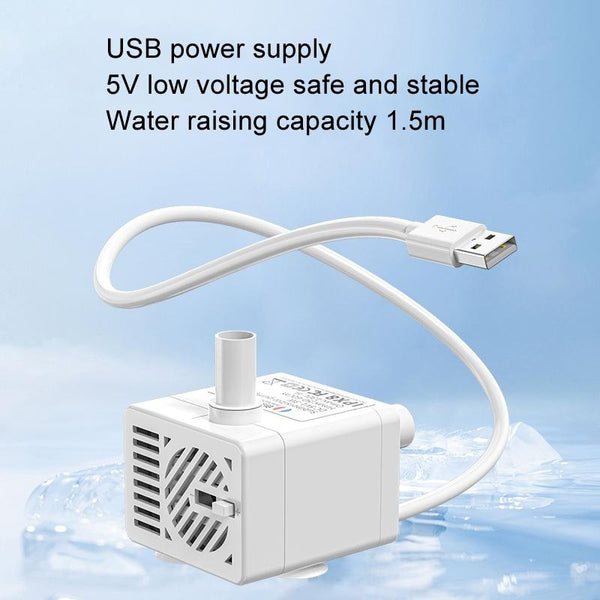 Innovator Group USB Pet Water Dispenser Pump 5V Mute Micro Brushless DC Water Pump Automatic Drainage+1m Pipe