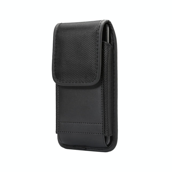 For 4.7-5.3 inch Universal Nylon Cloth Mobile Phone Waist Bag with Card Slot(Black)