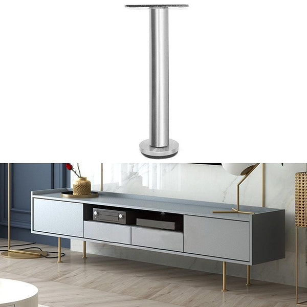 LH-TJ003 Adjustable Stainless Steel Round Tube Furniture Legs, Height: 8cm(Silver)