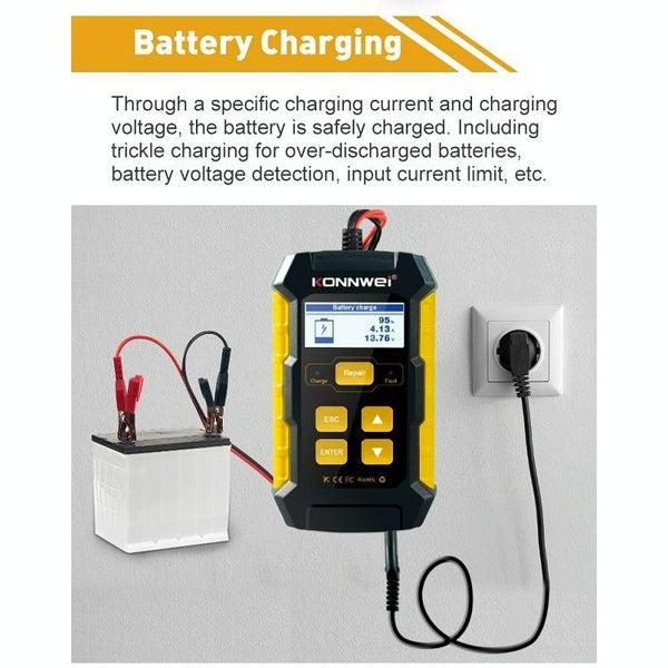 KONNWEI KW510 3 in 1 Car Battery Tester / Charger / Repairer, Support 8 Languages(US Plug)