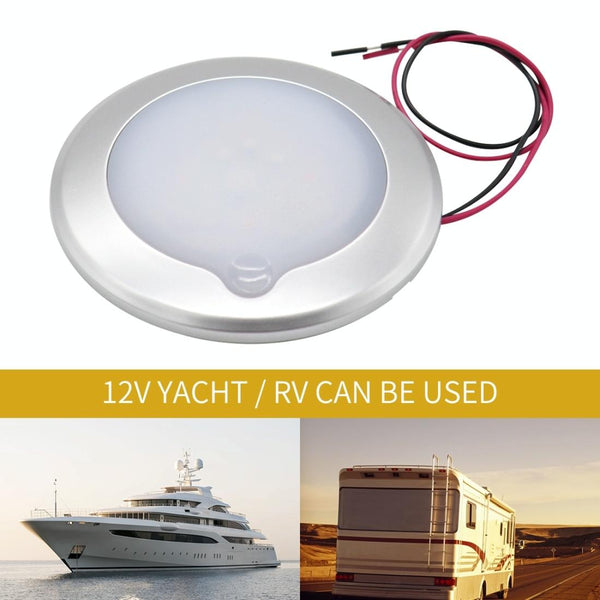 DC 9-30V 4.5W 3000-3300K IP67 Marine RV Dimmable 150mm LED Dome Light Ceiling Lamp, with Touch Control (White Light)