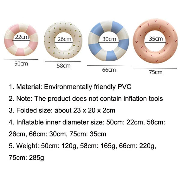 Thickened Children Swimming Ring Inflatable Underarm Ring 75cm(Cherry)